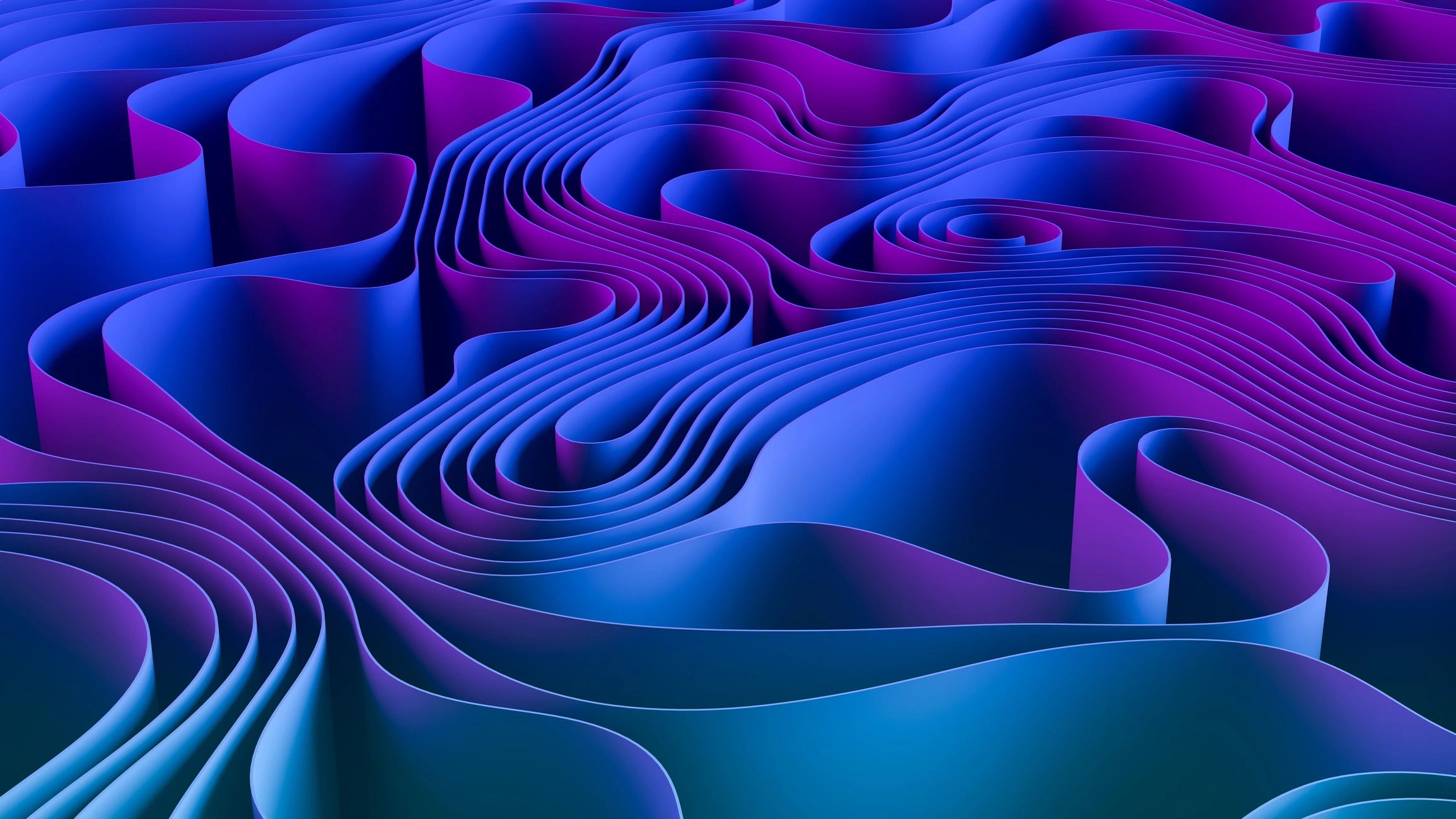 Abstract neon spiral representing data flow