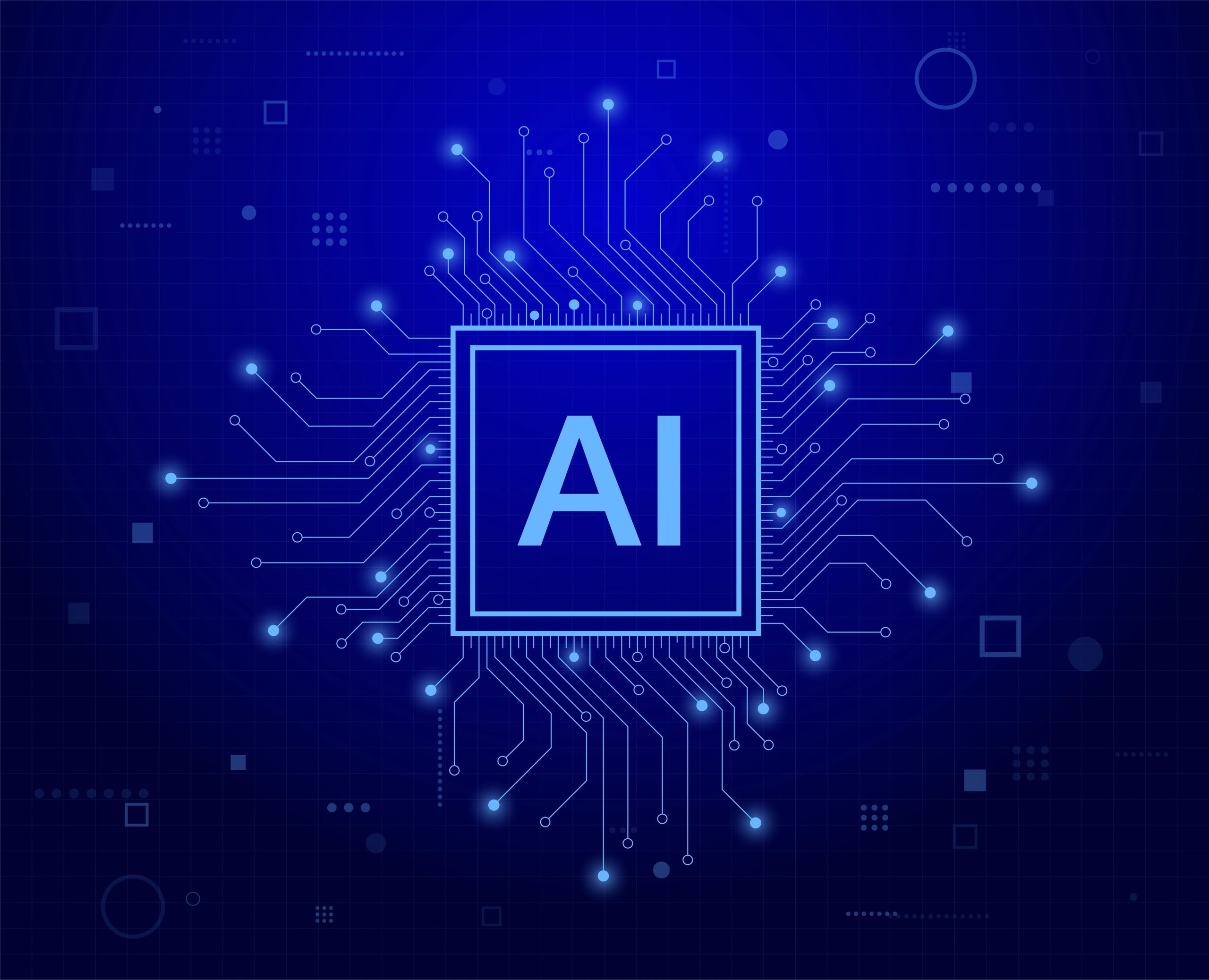 Abstract AI circuit board illustration